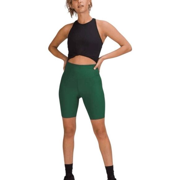Lululemon Base Pace‎ High-Rise Short 8" Ribbed Nulux Everglade Green Size 2 - Picture 1 of 10